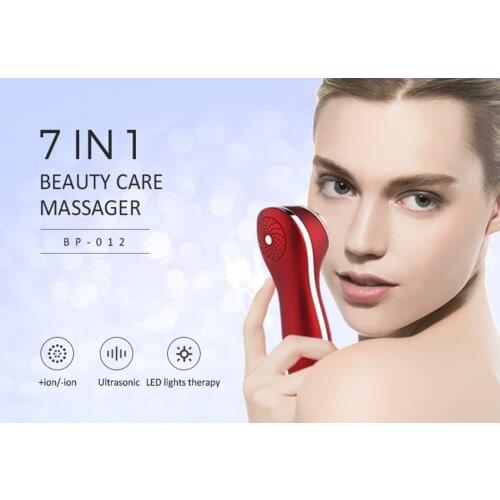 7 in 1 multifunction ultrasonic led facial massager Photon Led Microcurrent Vibration Machine Rechargeable Led light therapy