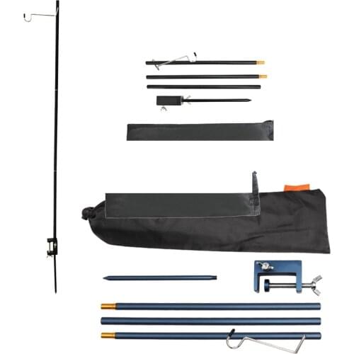 Multifunctional Outdoor Camping Hunting Hiking Folding Lamp Post Pole Kit Portable Fishing Hanging Light Fixing Stand Holder