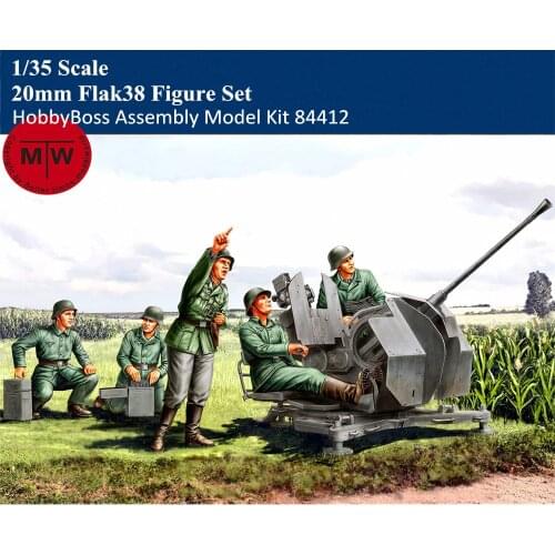HobbyBoss 84412 1/35 Scale 20mm Flak38 Figure Set Military Plastic Soldiers Assembly Model Kits