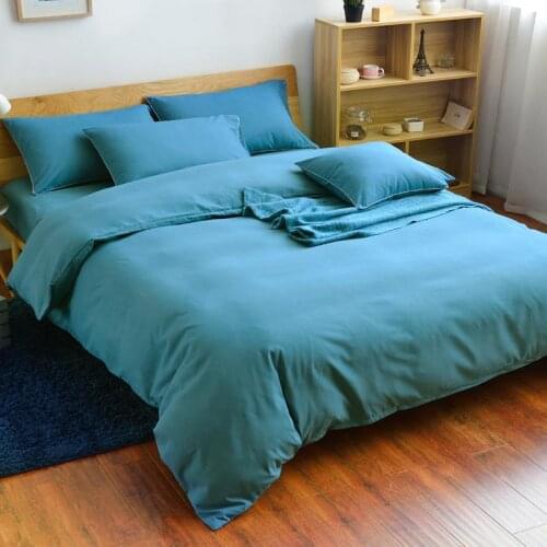 Solid duvet cover set bedding set 1 duvet cover + 1 bed sheet + 1/2 pillowcases super king queen full twin 5 size AB double side