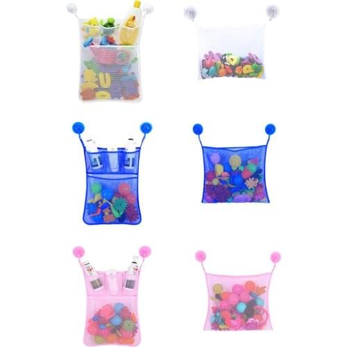 Bathroom Hanging Bag, Childrens Bathroom Toy Storage Hanging Bag 2Pcs Mesh Bath Toy Organizer And 6 Ultra Strong Hooks Mesh