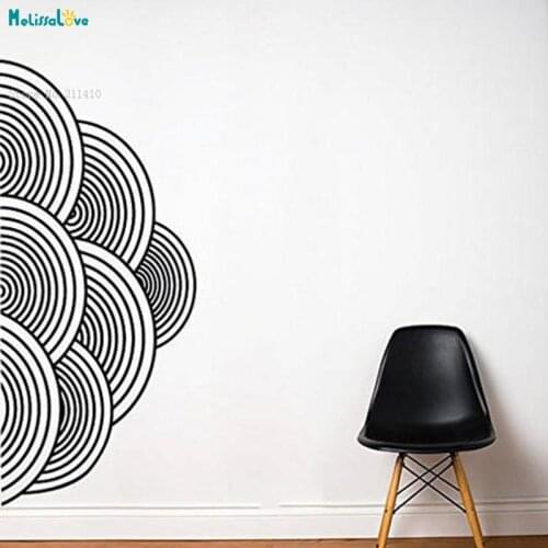 Half Circles Wall Sticker Rounds Retro Home Decoration Living Room Bedroom Pattern Self-adhesive Gift Art Murals YT2441