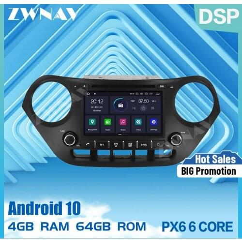 PX6 4+64G Android 10.0 Car dvd Radio Multimedia Video Player Navi GPS For Hyundai i10 Grand I10 2013-2018 Audio stereo Head Unit