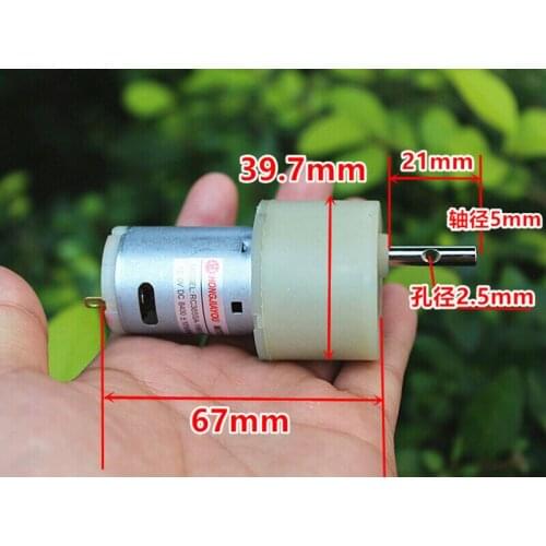 RS-385 Mini 40mm DC 5V 9V 12V 60RPM Slow Speed Large Torque Gear Motor