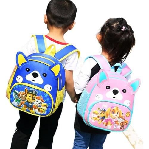 Paw Patrol Chase Marshall New Style Childrens School Bag Boys Girls Kindergarten School Bag Cartoon Backpack Birthday Gift