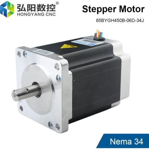 Nema 34 Stepper Motor 2-Phase 6.8Nm 5A 4-Lead Servo Motor High Torque (86BHH114-504D-35C) CNC Engraving And Milling Machine