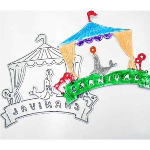 PANFELOU Amusement park circus Carnival seal metal craft paper die cutting dies Scrapbooking/DIY Easter Embossing mould cards
