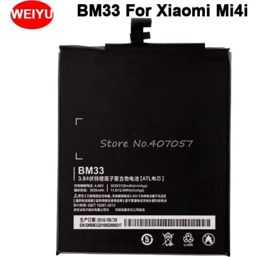 For Xiaomi Mi4i Battery BM33 3030mAh Replacement Battery For Xiaomi Mi4i Mi 4i Bateria Accumulator