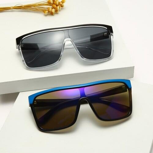 Fashion Pilot Oversized Sunglasses Men Vintage Brand Designer Women Flat Top Big Frame Sunglass Retro Siamese Eyewear UV400