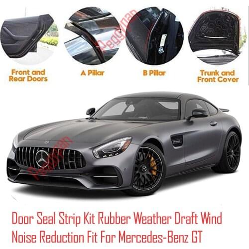 Door Seal Strip Kit Self Adhesive Window Engine Cover Soundproof Rubber Weather Draft Wind Noise Reduction For Mercedes Benz GT