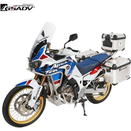 For Honda CRF1000L Aluminum Top Box Motorcycle Luggage Box Side Case Suitcase Steel Rack