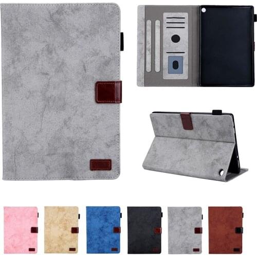 Vintage Business Style Case For Amazon Fire HD10 2021 / Fire HD 10 Plus 2021 Folding Stand PU Leather Cover