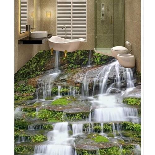 3d wallpaper waterproof Landscape 3D flooring 3d wallpaper pvc waterproof wallpaper for bathroom wall