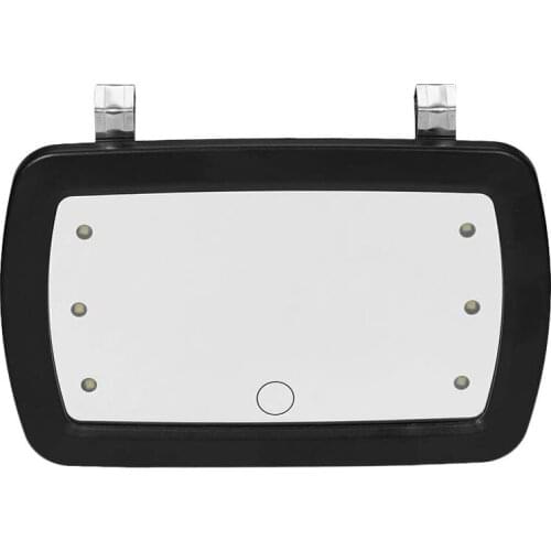 Car Interior Mirror Sun Visor High Clear Touch Switch LED Light Makeup Stainless Steel Portable HD Cosmetic Mirrors Accessories