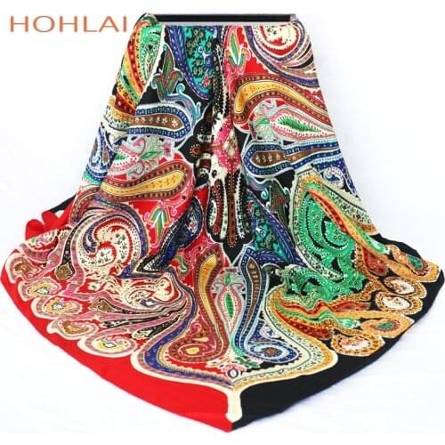 2019 Luxury Brand Scarf Bandana Female Printed Large Square Winter Wrap Scarf Warm Shawls Stoles Scarves For Women 120*120cm