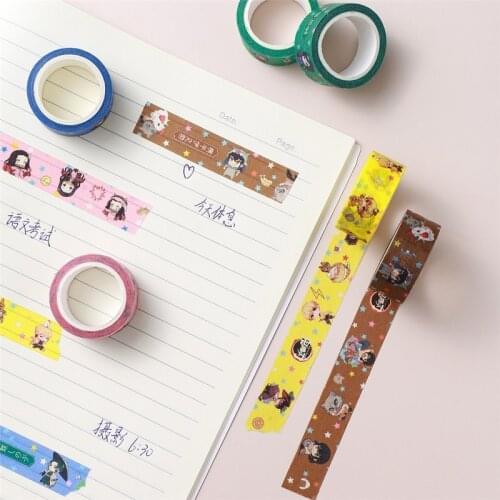 1pcs Demon Slayer Masking Tape for DIY NOTEBOOK Japan Anime Cartoon Demon Slayer washi tape stickers