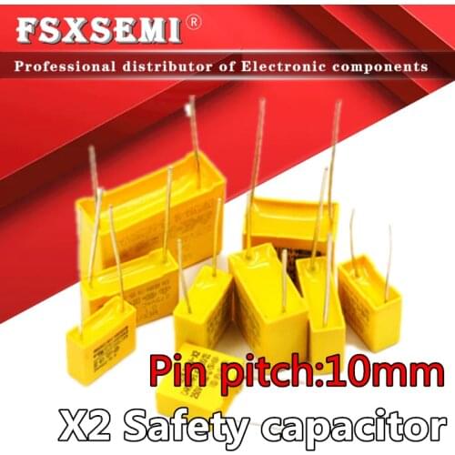 10pcs X2 Safety capacitors 10mm 275VAC 275V 0.15uf 0.033uf 0.068uf 0.01uf 0.33uf 0.047uf 0.022uf 0.001uf 0.0047uf 0.1uf 0.0022uf