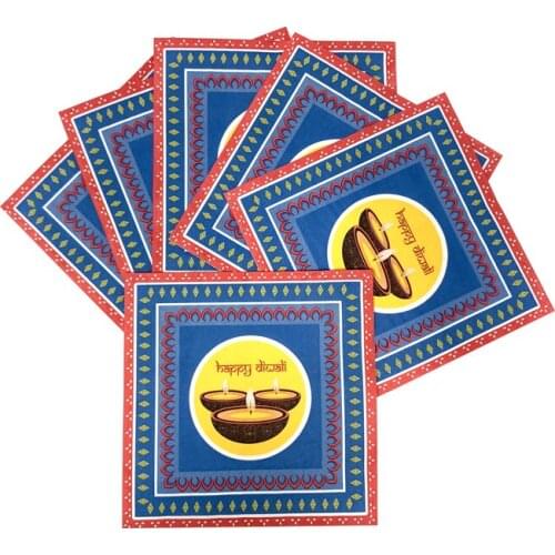 16pcs Disposable Napkins For Diwali Tableware Party Supplies Celebration Decoration Eco-Friendly 617074