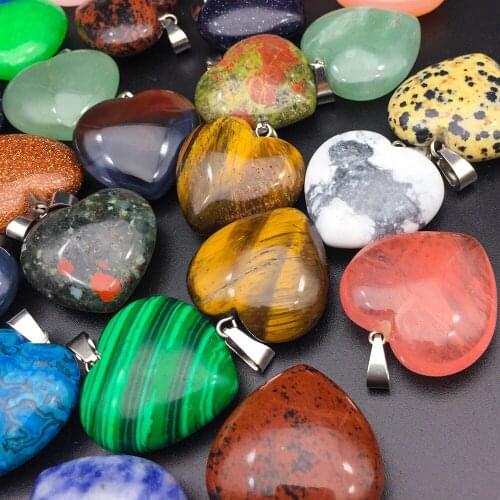 2pcs Natural Semi-gem Stone Aventurine 10*25mm Love Heart-shape Pendant for Charms Women Jewelry Making DIY Necklace Accessories