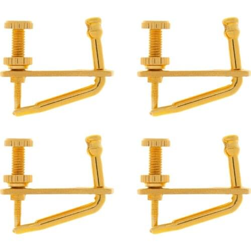 4pcs Violin Golden Fine Tuners String Adjusters Anti Rust For 4/4 3/4 Violins