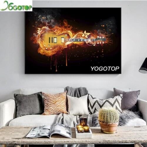 5D DIY Diamond Painting guitar art Full Square/Round Drill Rhinestone Embroidery Cross Stitch Mosaic Kits music painting YY2390