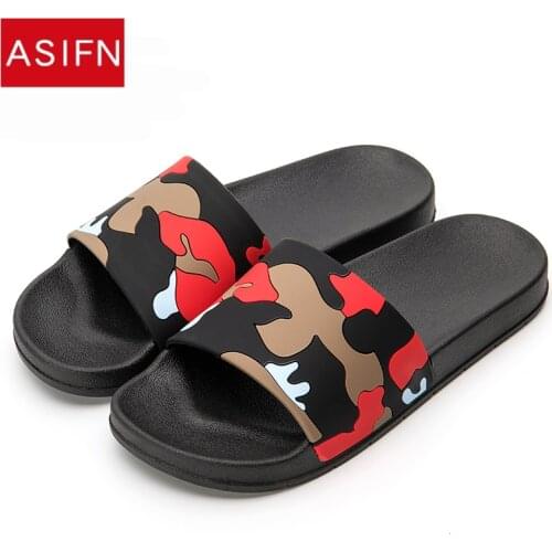ASIFN Men Slippers Camo Home Slides Bathroom Summer Casual Style Shoes Non-slip Sandals Sapato Masculino Flip Flops