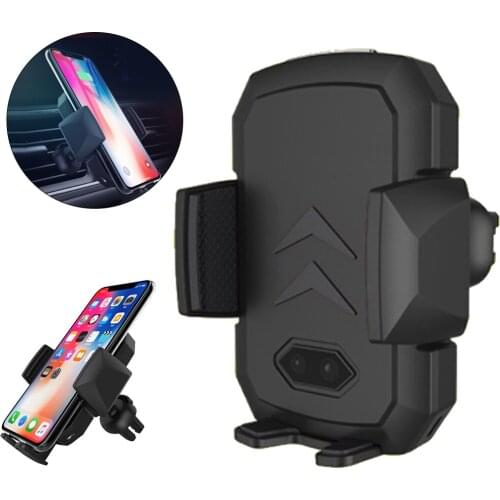 Automatic QI car wireless charger for iPhone Samsung millet fast car bracket wireless charging charger mobile phone holder