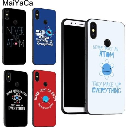 Never Trust An Atom Silicon For POCO X3 F2 Case For Redmi Note 9 Pro 8 7 8T 9S 9A 9C For Mi Note 10 Lite 9T A3 Coque