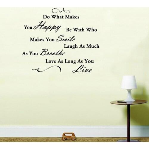 Quote Vinyl Wall Decal Do What Makes You Happy Life Vinyl Window Sticker Art Bedroom Living Room Home Decor Lettering Mural M661