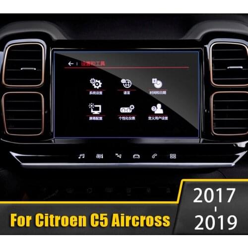 For Citroen C5 Aircross 2017 2018 2019 Tempered Glass Car Navigation Screen Protector LCD Touch Display Film protective Sticker