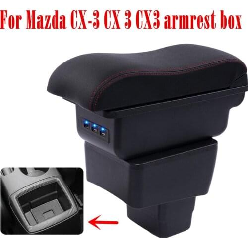 For Mazda CX-3 CX 3 CX3 armrest box USB Charging interface heighten central Store content cup holder ashtray accessories