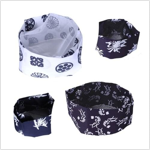 Free Shipping Japanese Restaurant Sushi Bar Chef/Cook Hat, Mesh Top Sushi/Sashimi Cooks Hat, Black and Red