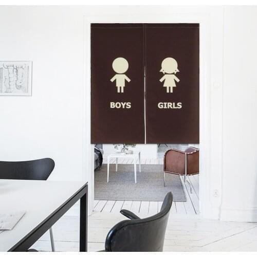 Toilet Door Curtain Household Partition Half Curtain Restaurant Shopping Mall Public Place Toilet Hanging Curtain include Rod