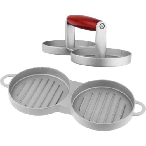 Aluminum Burger Press Hamburger Maker Non Stick Patty Mold Meatloaf Mould Safe and non-toxic Ideal for BBQ Grill Accessories