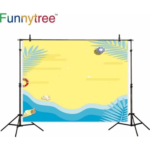 Funnytree photography backdropsGolden Beach Conch Blue sea water photocall photography studio funds camera photographic