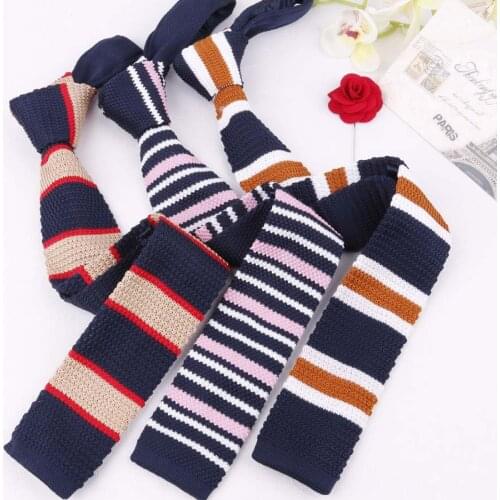 Linbaiway 5cm Knitted Necktie Mens Women Narrow Flat Head Slim Skinny Woven Neckties For Wedding Party Formal Cravat Custom LOGO