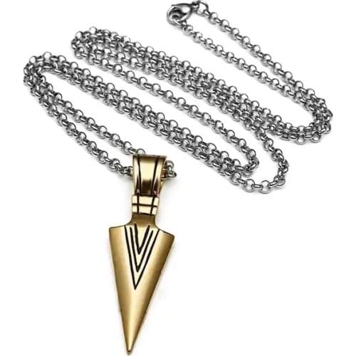GEOMETRIC TRIANGLE GOLD TITANIUM NECKLACE 317050481