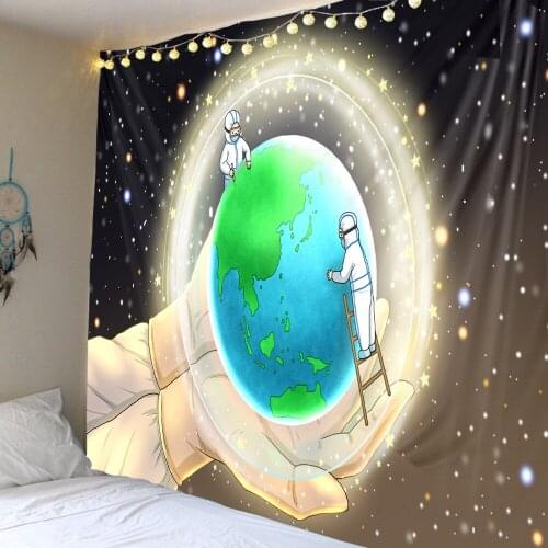 Astronaut space polyester printed tapestry background decoration cloth factory direct sales can be customized