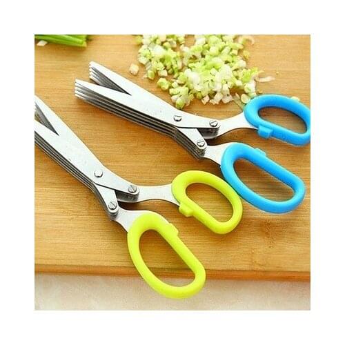 19cm Minced 5 Layers Multifunctional Kitchen scissor Shredded Chopped Scallion Cutter Herb Laver Spices Cook Tool cut