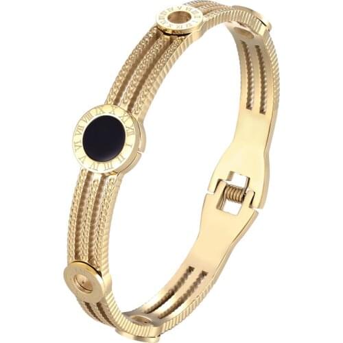 Exquisite Small Gears 5 Roman Numeral Bracelets & Bangle for women stainless steel Fashion Brand Bangle Jewelry Friends Gift