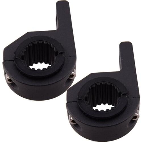 2Pcs Black Horizontal Bar Tube Clamp Spotlight Headlight Light Mounting Bracket Holder for Motorcycle Truck Boat Accessories