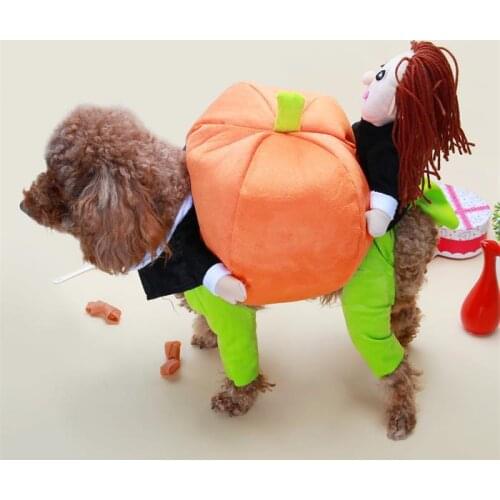Halloween pet dog cat funny Carry pumpkin costume doggy fashion cute outwear clothes puppy jackets clothing dogs cats jumpsuits
