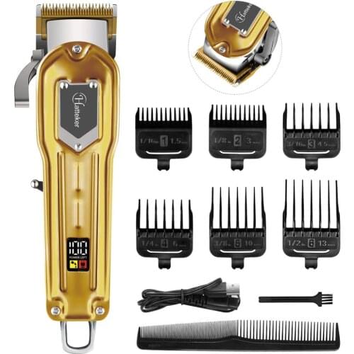HATTEKER All Metal Hair Clipper Professional Hair Trimmer Rechargeable Haircut Machine Hair Cutting Machine