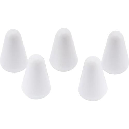 Musiclily Plastic Guitar Cap Tips for Metric 5 Way Switch, White (5 Pieces)