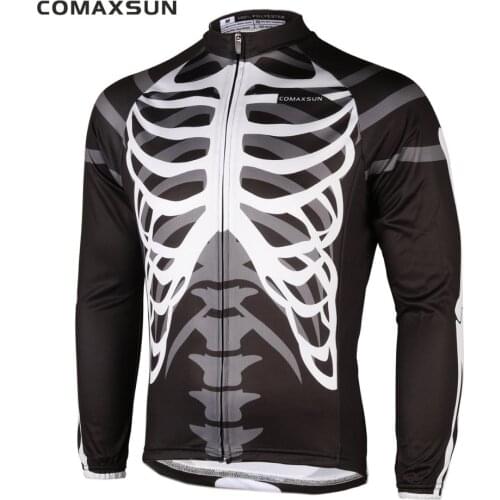 COMAXSUN Mens Long Sleeve Cycling Jersey Shirts Only EOCLJ06 Skeleton