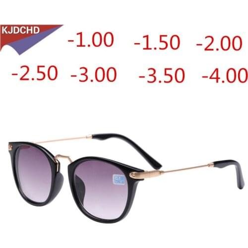 2019 Fashion Myopia Sunglasses Finished Men Women Myopia Eyeglasses Frame with gray lens Sun glasses Myopia Eyewear -1.0 To -4.0