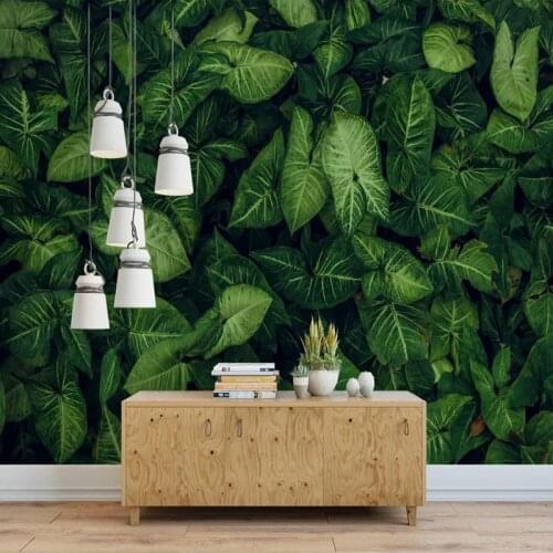 Custom Any Size Large Mural Wallpaper Tropical Rainforest Green Leaves Bedroom Living Room Dining Room Decor Photo Wall Paper 3D