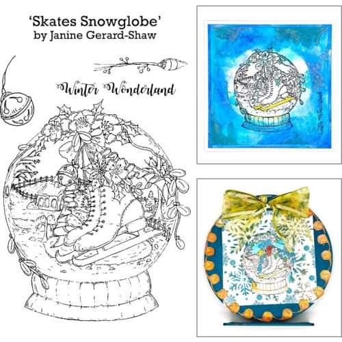 2021 New Christmas Crystal Ball Clear Stamp For DIY Craft Making Sled Shoes Greeting Card Scrapbooking No Metal Cutting Dies Set