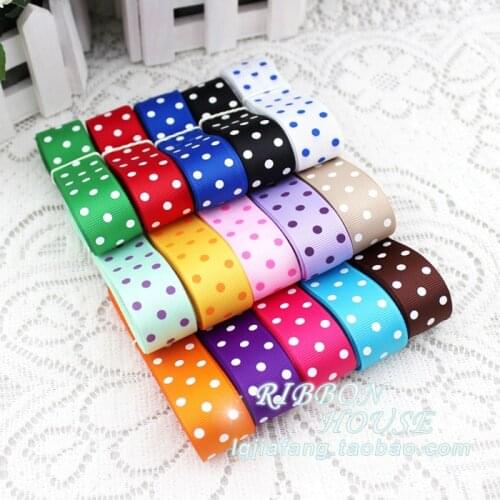 New 2meters (22mm) color polka dots printed grosgrain ribbons DIY handmade materials,wedding gift decoration supplies ribbon