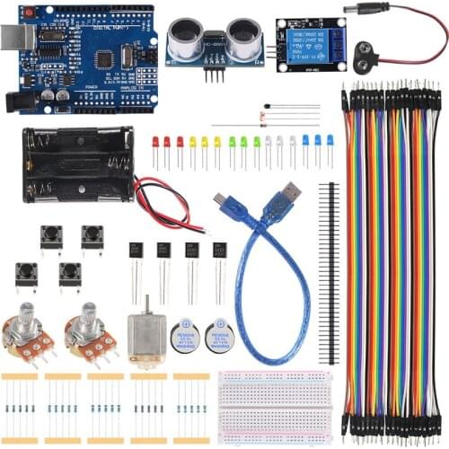 New Starter Kit mini Breadboard LED jumper wire button Sensor Motor Relay Module for arduino Compatile with UNO R3